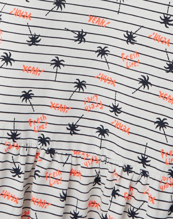 Kurzarm-Kleid NKFVIGGA PALMS in white alyssum