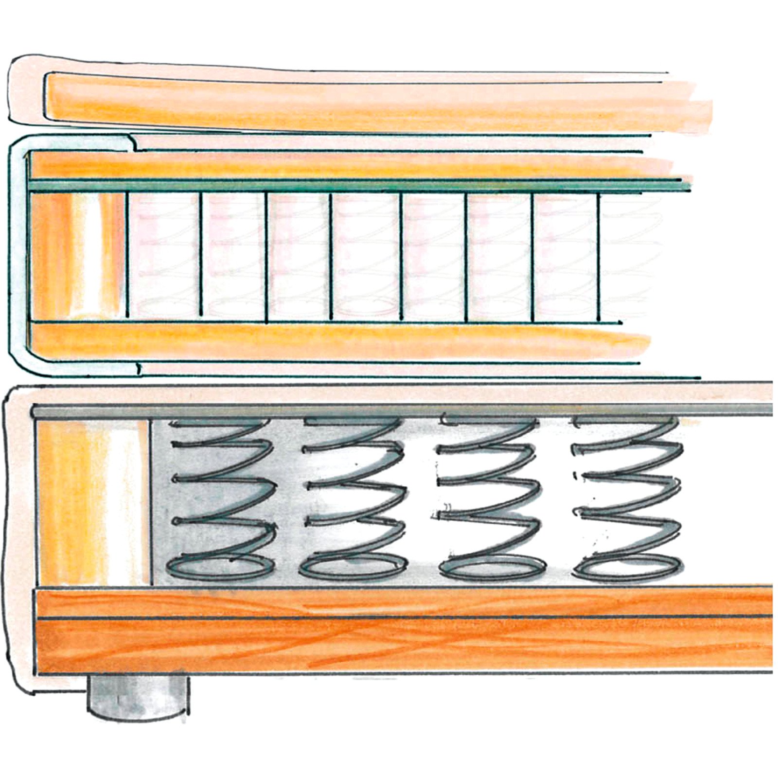 Boxspringbett Samiro Stoff grau