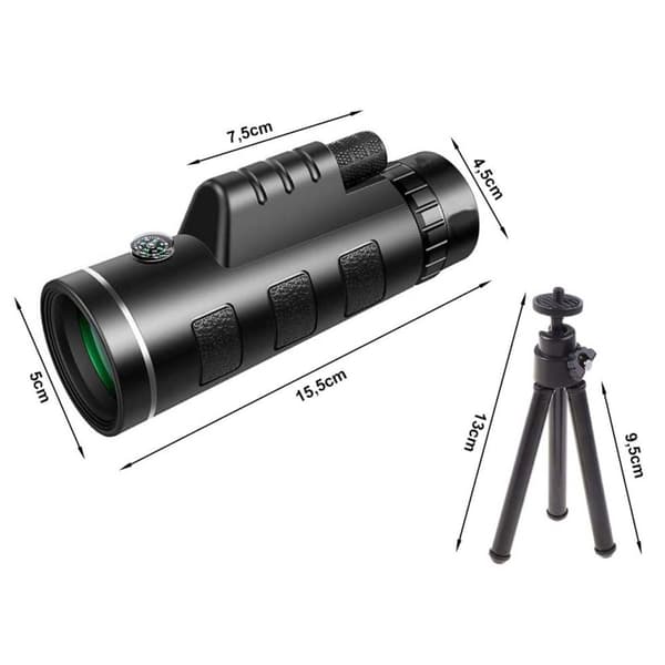 Monokularkikkert med mobilholder og stativ 40x60