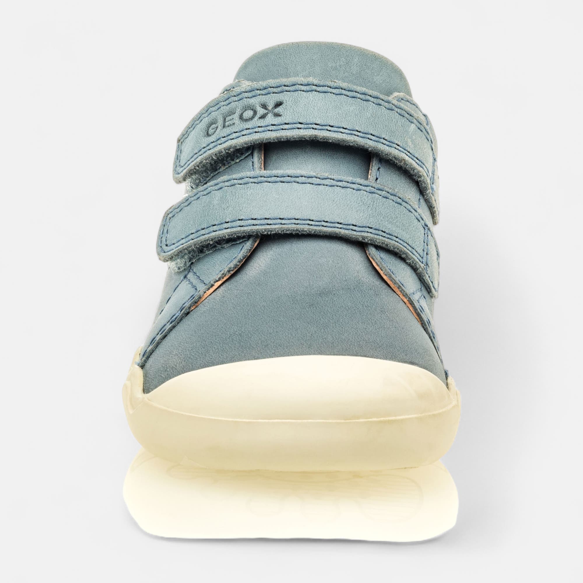Baskets basses Bébé garçon en cuir jeans
