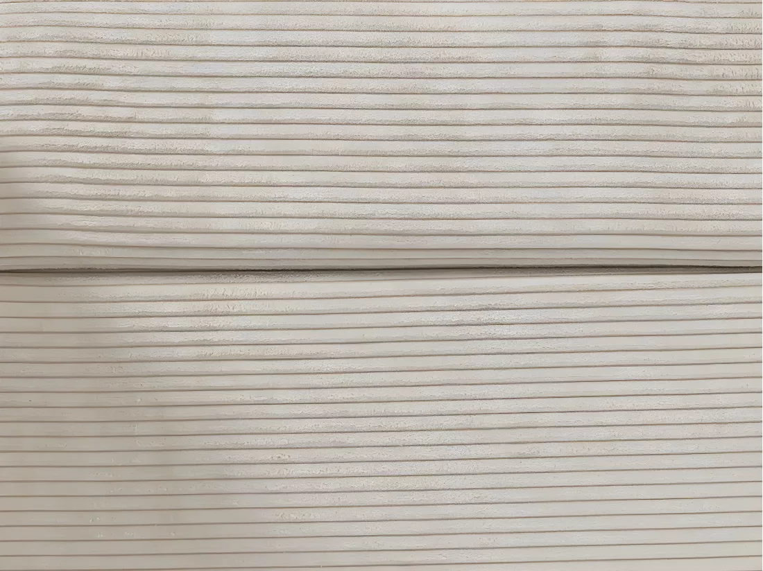 Canapé d'angle réversible convertible express en velours côtelé beige - Couchage à lattes larges160 cm - Matelas 22 cm mémoire de forme - VIZIR