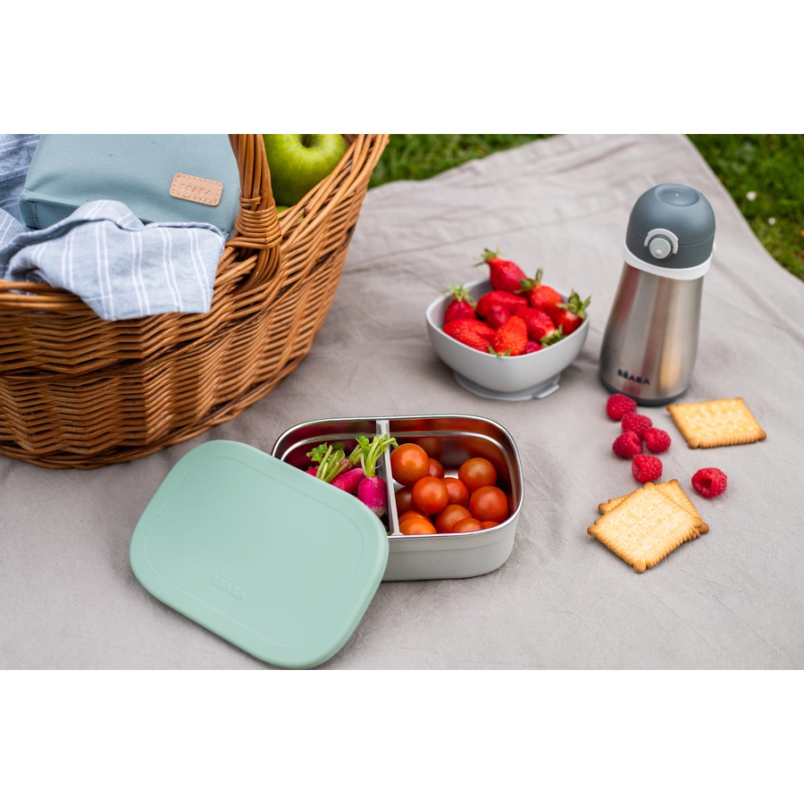 BEABA® Lunchbox aus Edelstahl - velvet grausalbeigrün