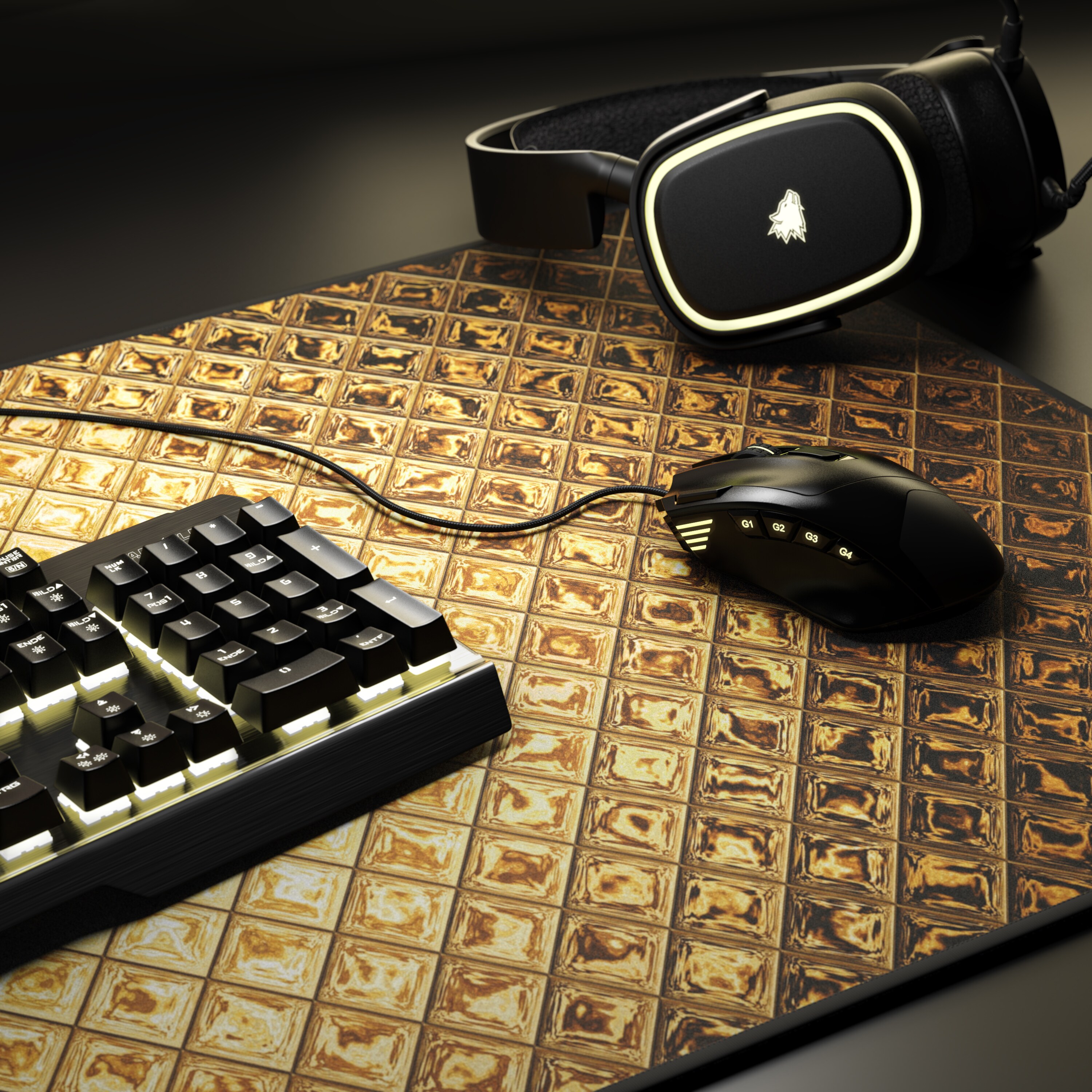 Titanwolf Gaming Mauspad, 900 x 400mm XXL Mousepad, verbessert Präzision & Geschwindigkeit, Luxus