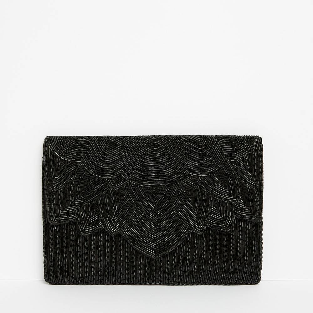 Geometric Retro SAC POCHETTE NOIRE VOLANTE