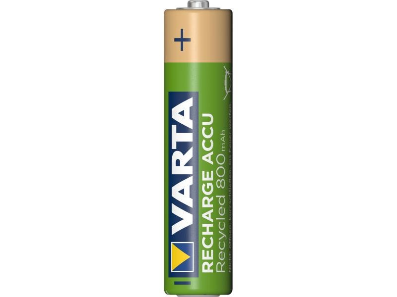 Varta Akku Recycled NiMH Micro AAA 800 mAh, 2 Stück AAA-Akkus im 2er-Pack
