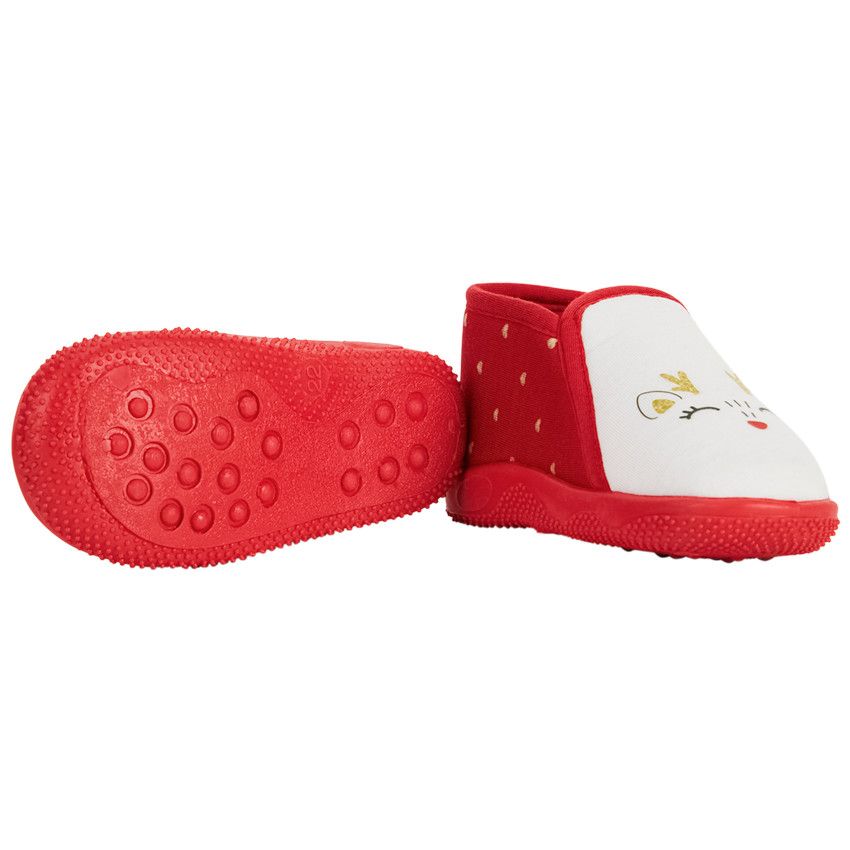 Chaussons bottillons renne de Noël pour bébé fille - Blanc