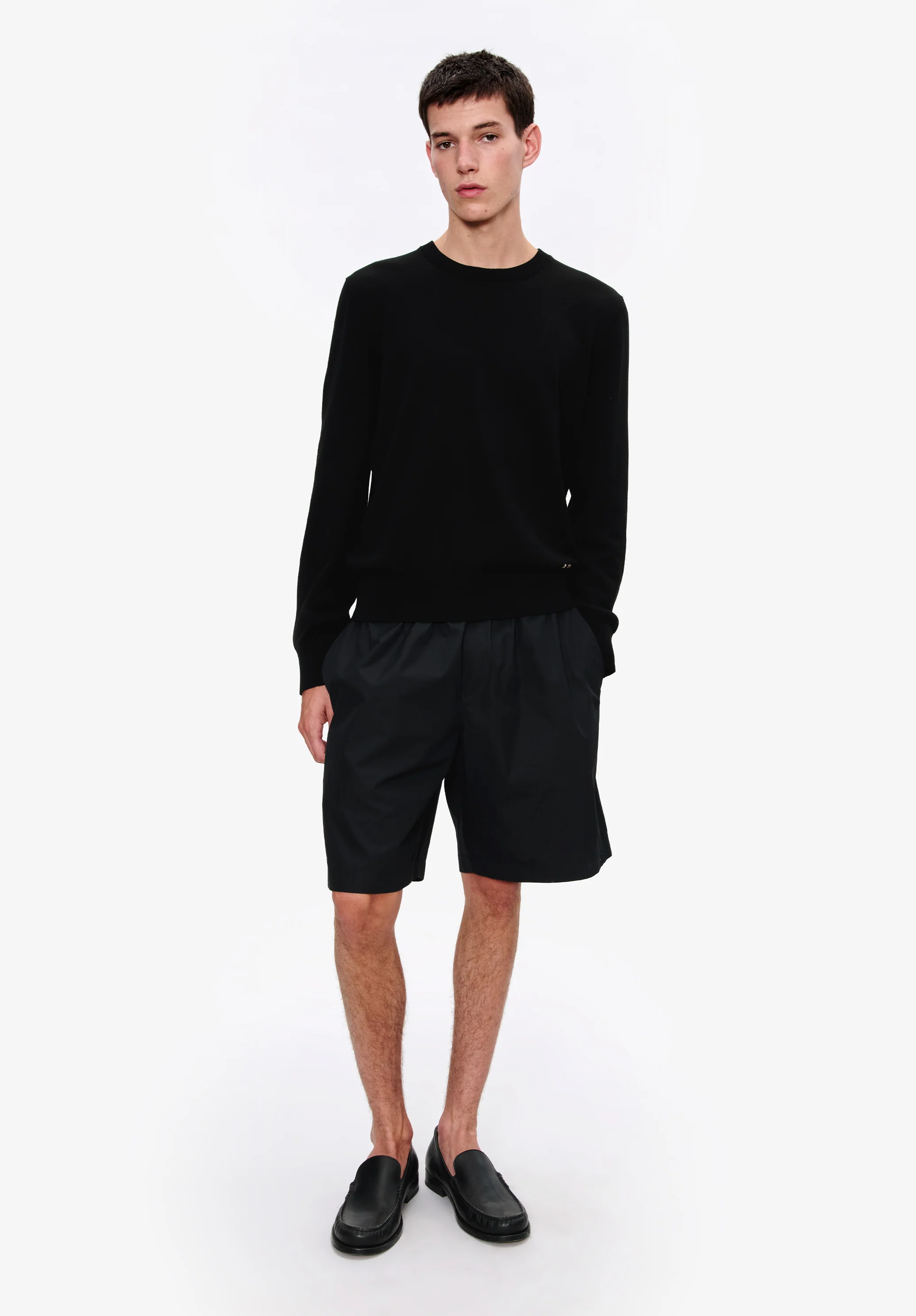 pull col rond - Noir