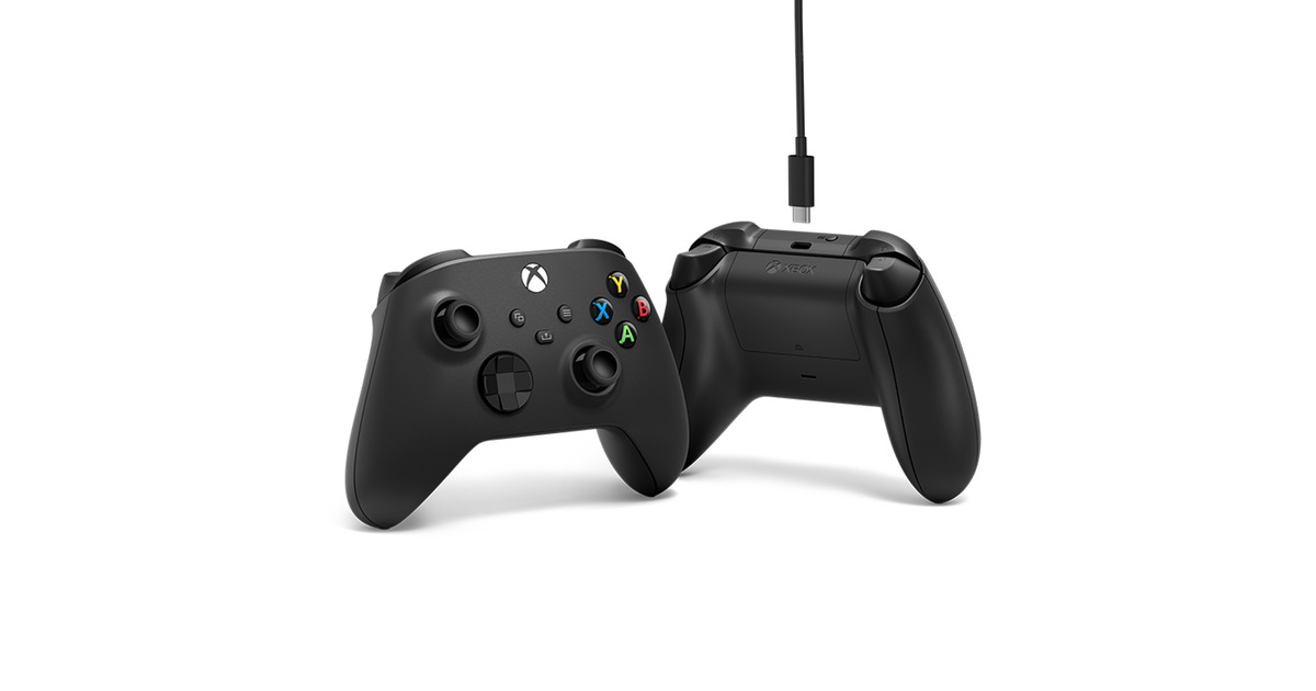 MicrosoftXbox Wireless Controller + USB-C kabel  (Zwart, Incl. USB-C-kabel | Pc, Xbox One, Xbox Series X, Xbox Series S)