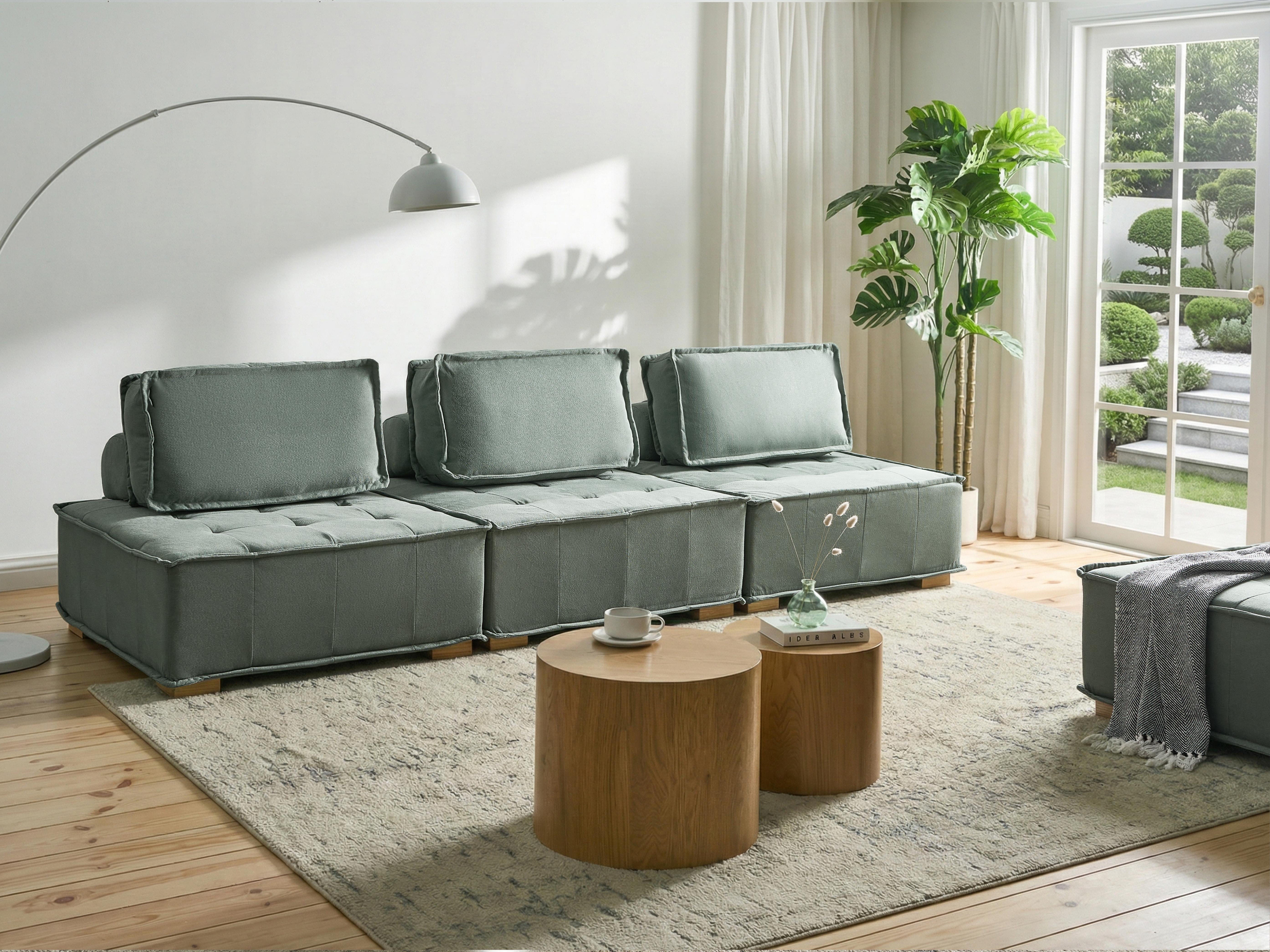Modulaire bank 3-zits TIBRO Stof Lichtgroen