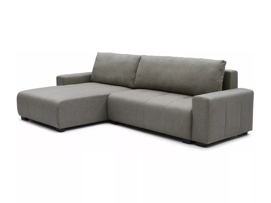 Canapé d'angle convertible élégant Malone Tissu Gris taupe