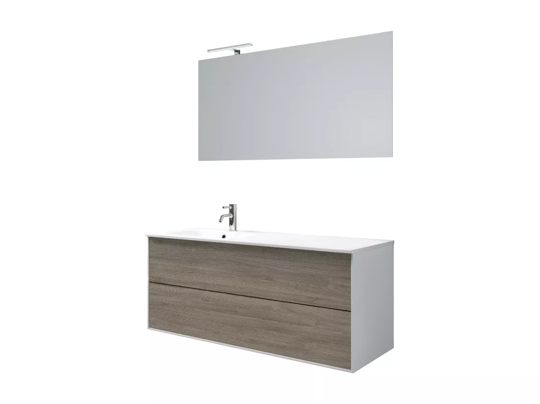 Ensemble de salle de bain vasque SX 4 pièces IGEA chêne cendré