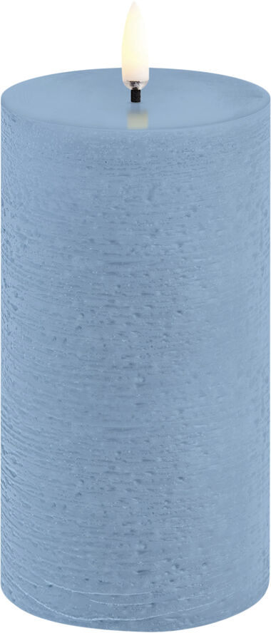 Uyuni LED pillar candle, Sky Blue, Rustic, 7,8x15,2 cm Lyse blå