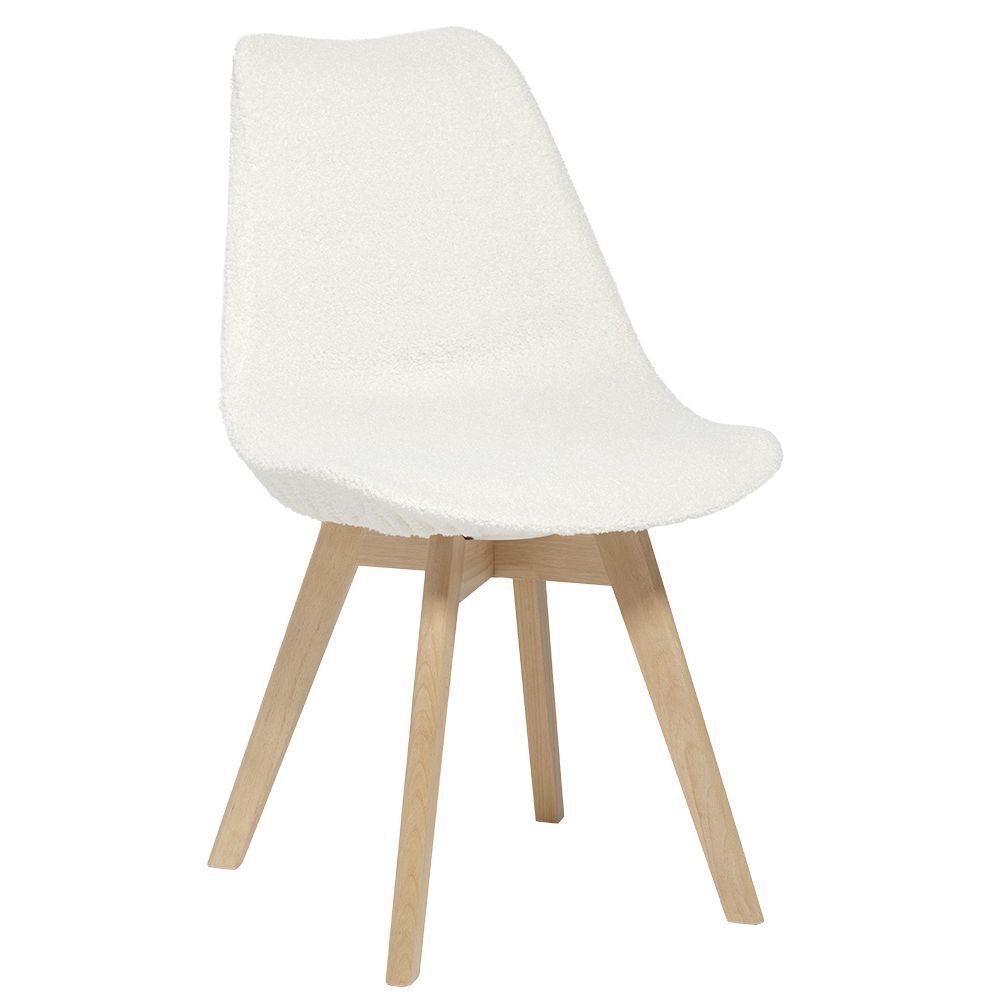Housse de chaisse effet laine bouclée blanc 40x45xP40cm