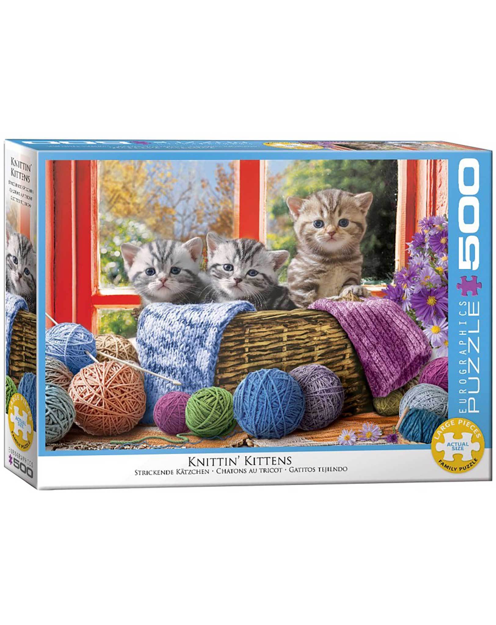 Strickende Kätzchen (Puzzle)