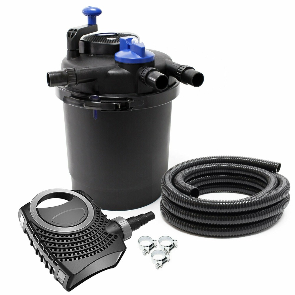Kit set bassin 6000 litres 11 watts uvc pompe 3000 l/h tuyau 5 m kit de filtration