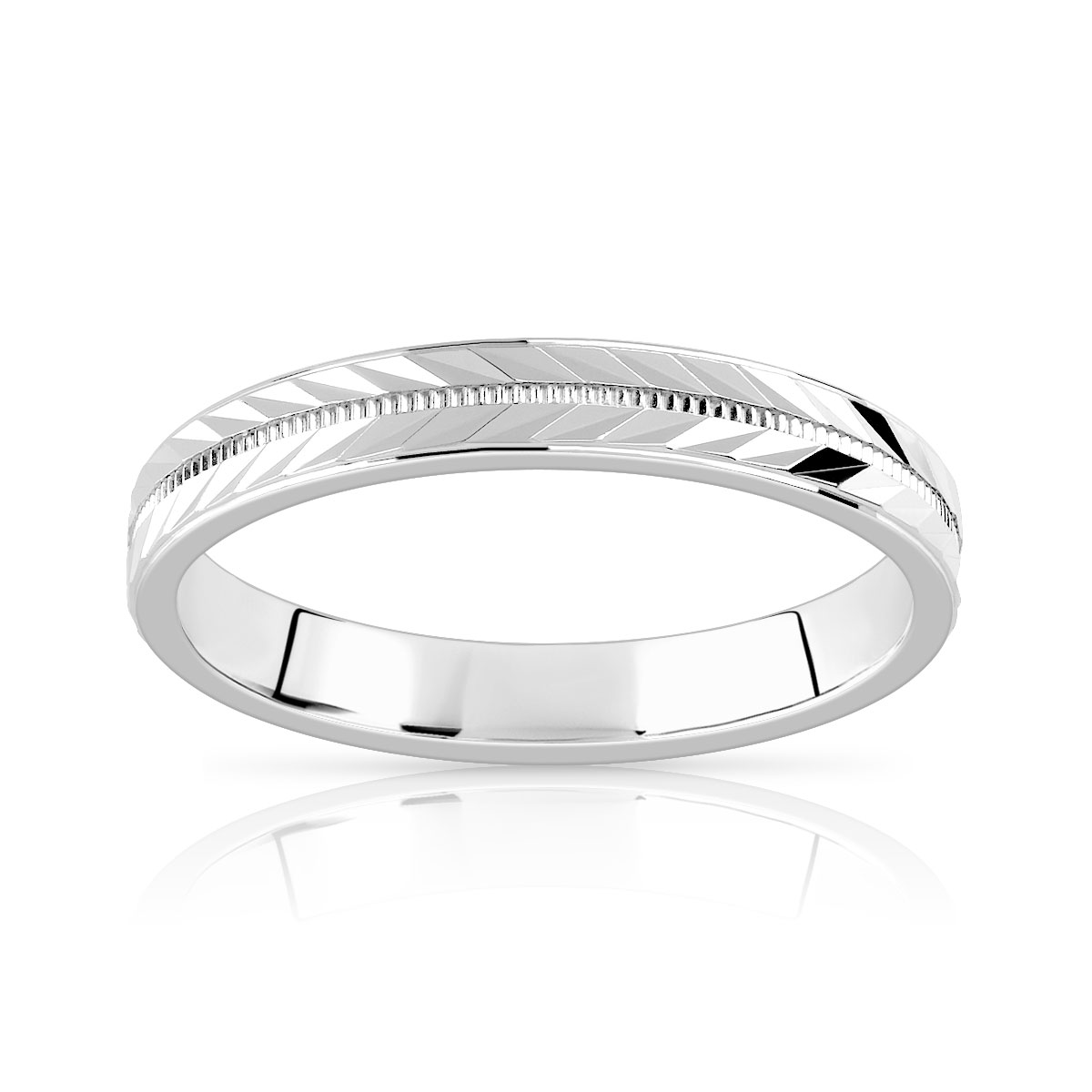 Alliance argent 925 diamanté 3 mm