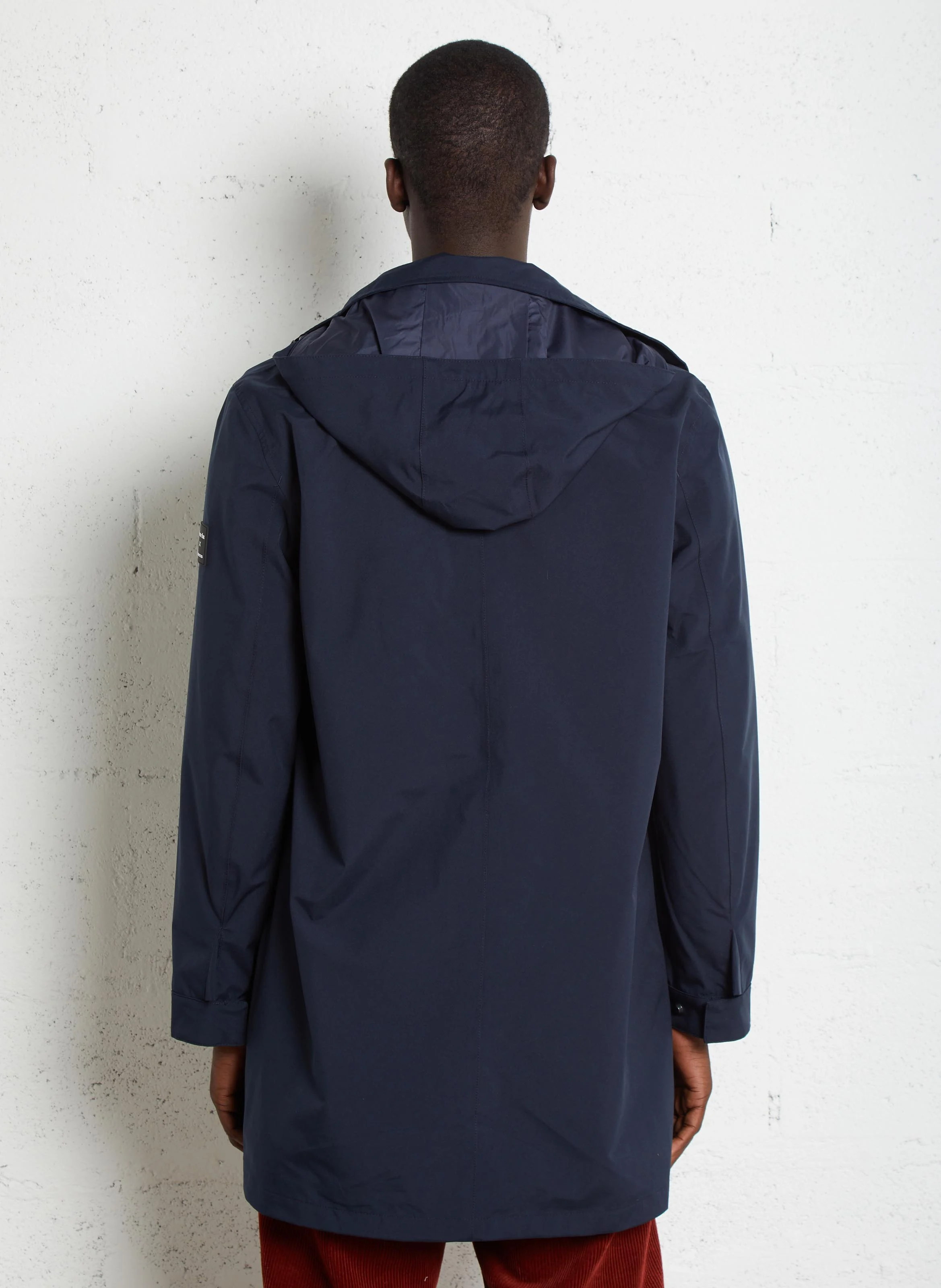 Parka droit longue imperméable | Bleu