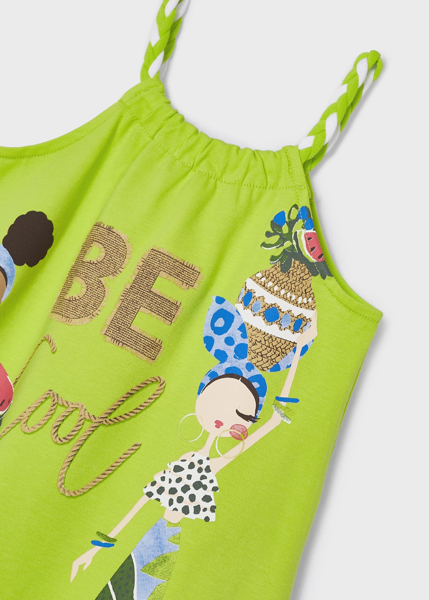 Vestido com estampa de algodão sustentável para meninas