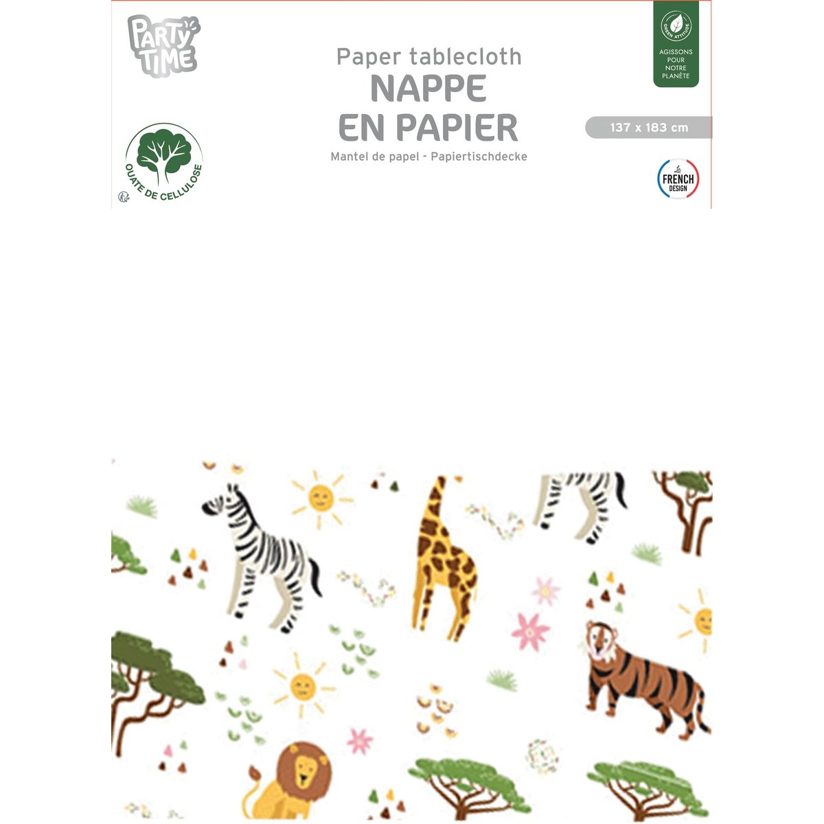 Nappe en papier Savane 137 x 183 cm