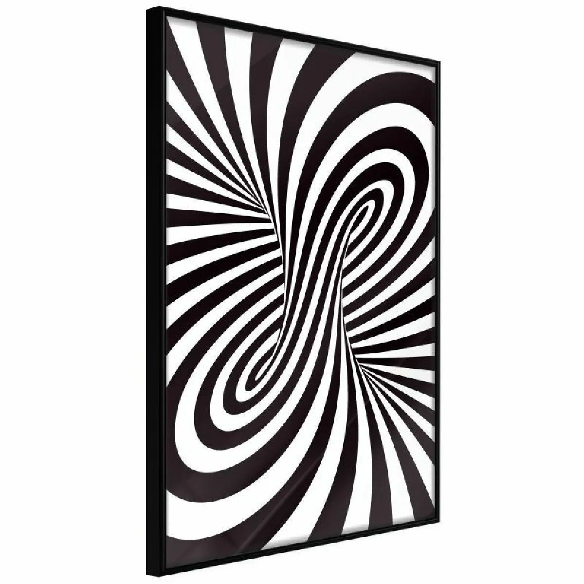 Paris Prix Affiche Black and White Swirl 20x30 cm - Noir