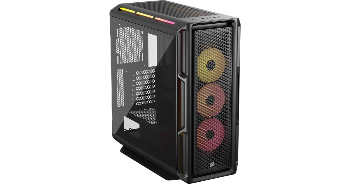 CorsairiCUE LINK 5000T LX RGB midi tower behuizing  (Zwart | 4x USB-A | 1x USB-C | RGB | Tempered Glass)