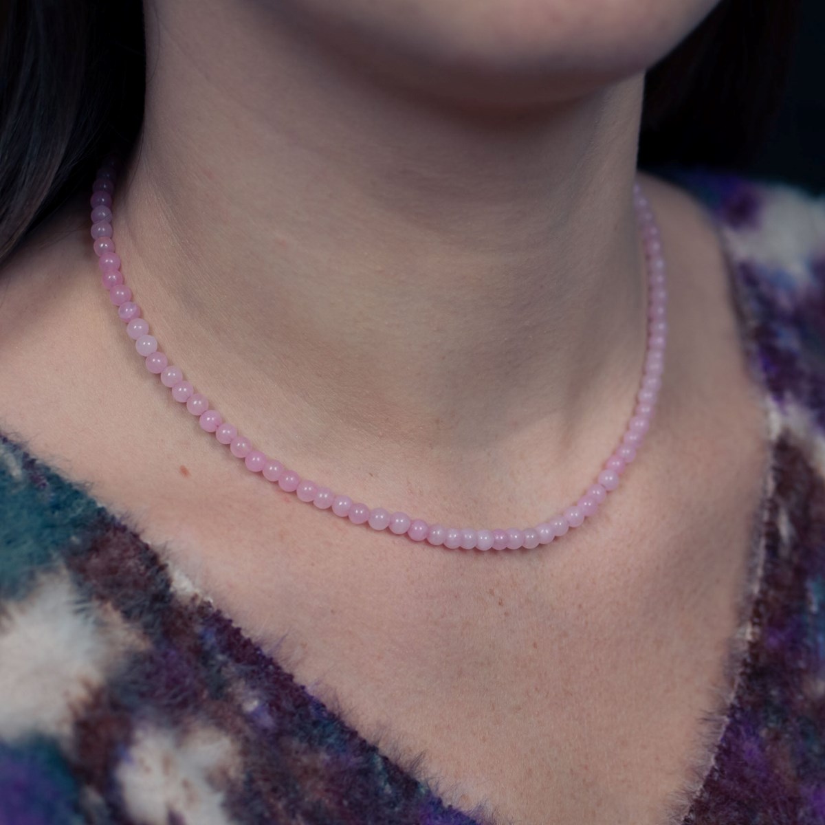 Collier, bracelet et boucles d'oreilles Serena en pierres Quartz Rose