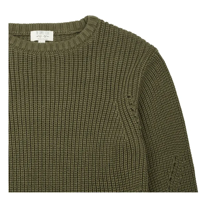 The Simple Folk Pull Coton Bio Maille | Vert kaki