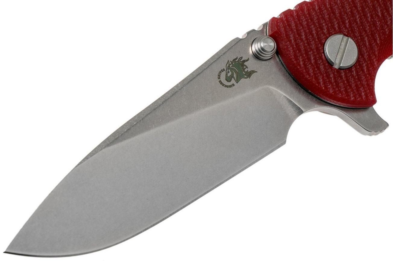 Rick Hinderer XM18 3,5” 20CV Slicer, Red G10 zakmes