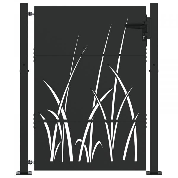 vidaXL Portão de Jardim Preto 105 x 125 cm Aço com Revestimento em Pó - 2892491182