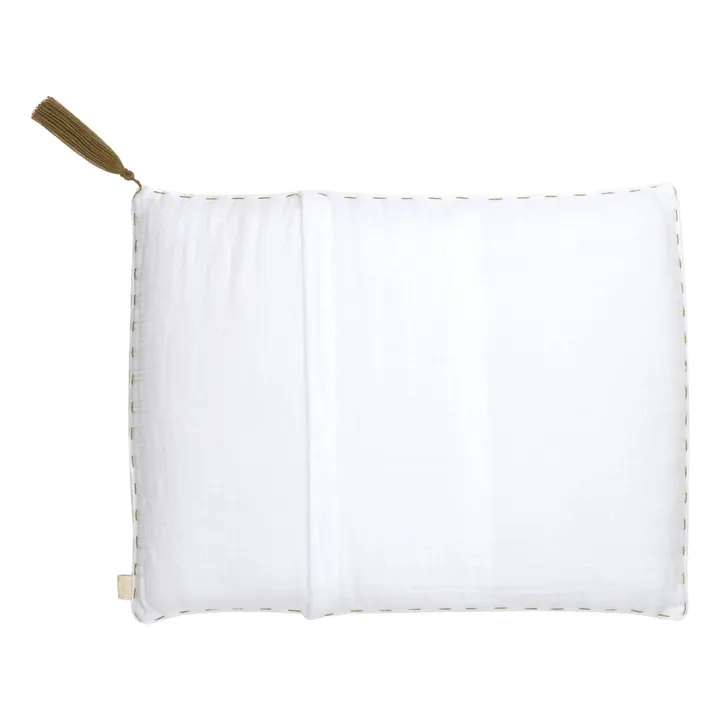 Numero 74 Coussin rectangulaire en coton bio | White S001
