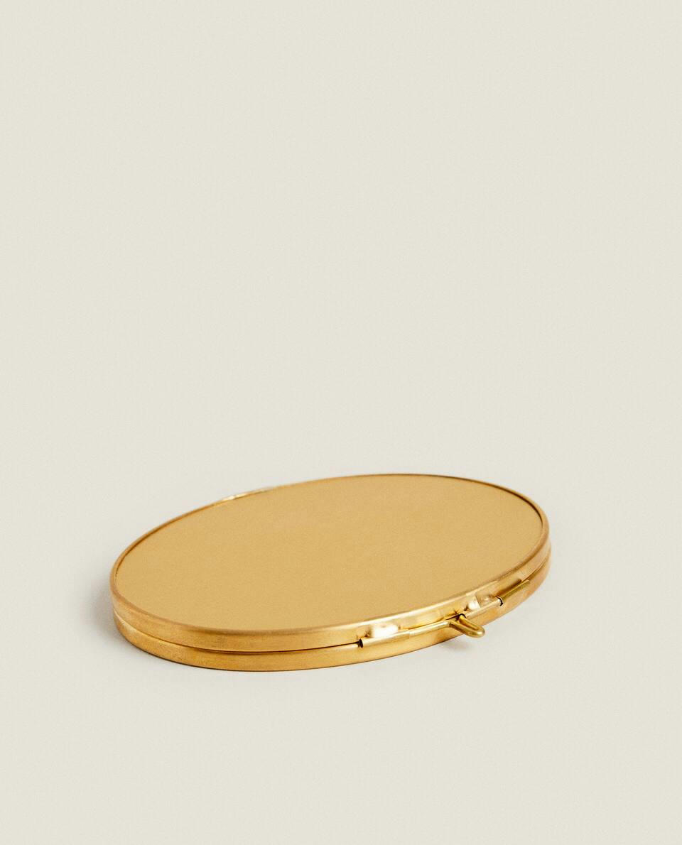 ESPELHO DE MESA DOURADO