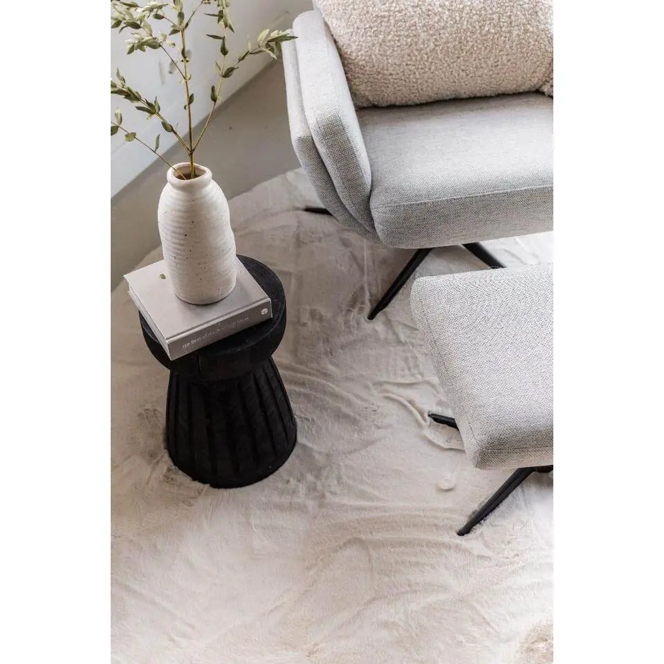 Interieur05 Rond Hoogpolig Vloerkleed Lux Creme - 200 x 200 cm