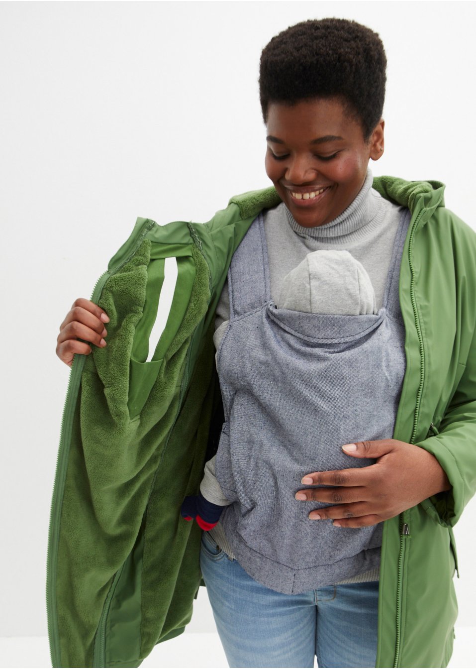 Veste imperméable de grossesse/de portage, doublée