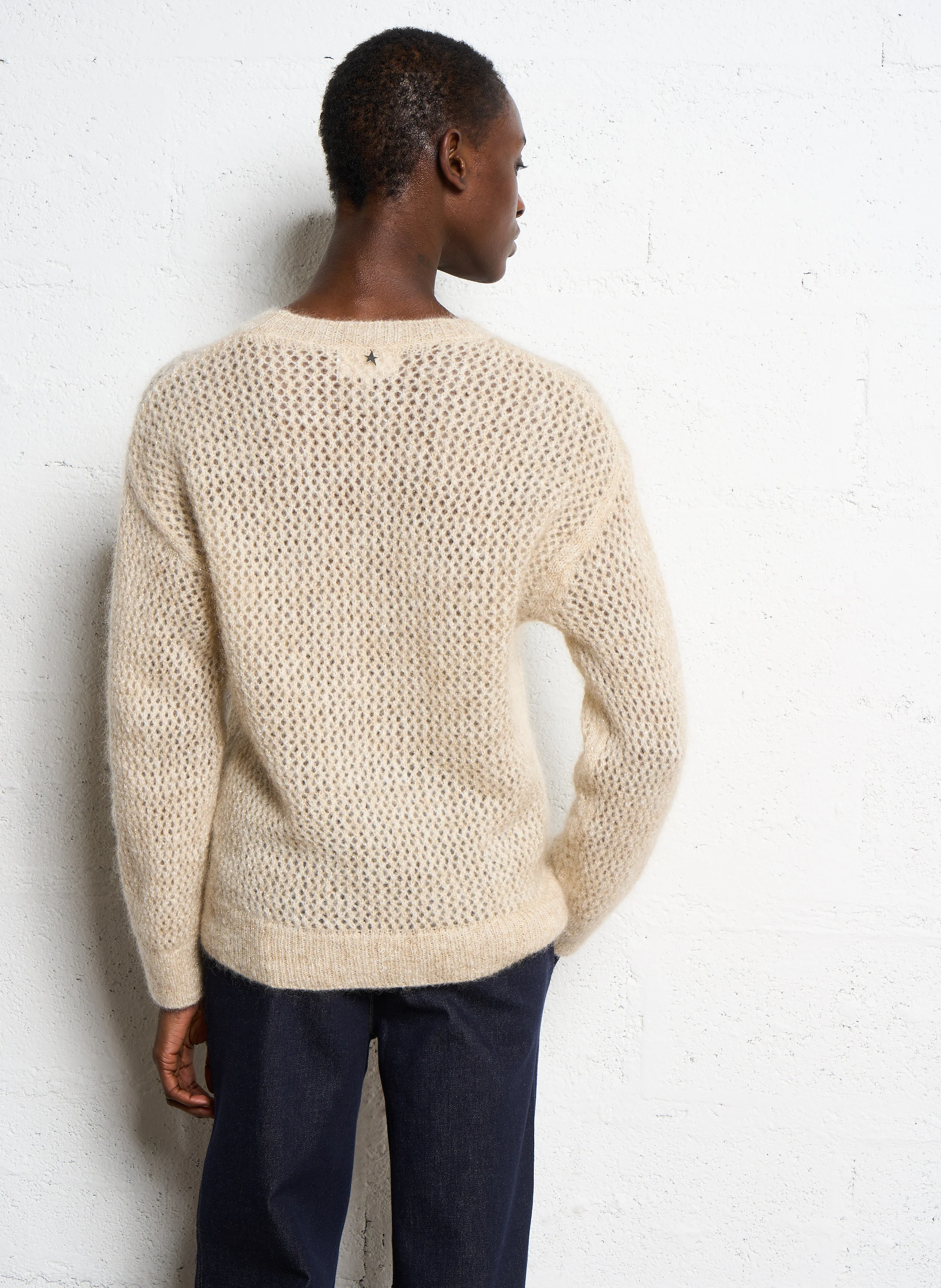 MELCHI - Pull ample en mohair mélangé | Beige