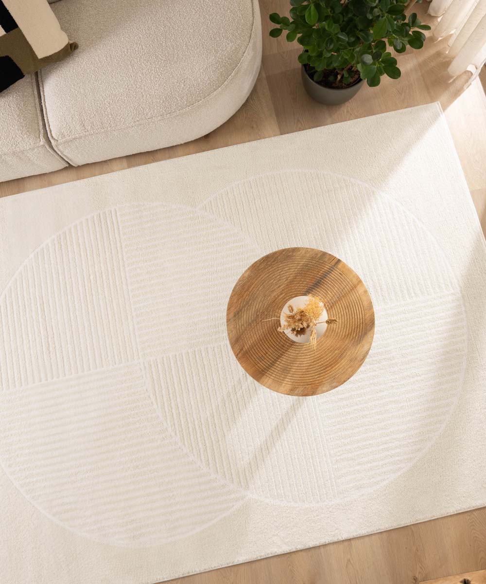 Nordic Weavers Scandinavisch vloerkleed - Contour Circle crÃ¨me -