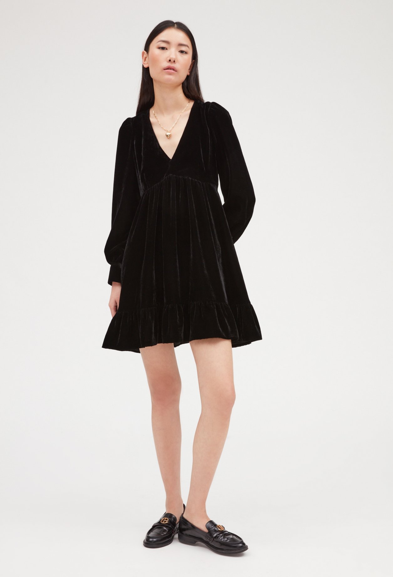Robe courte velours noir