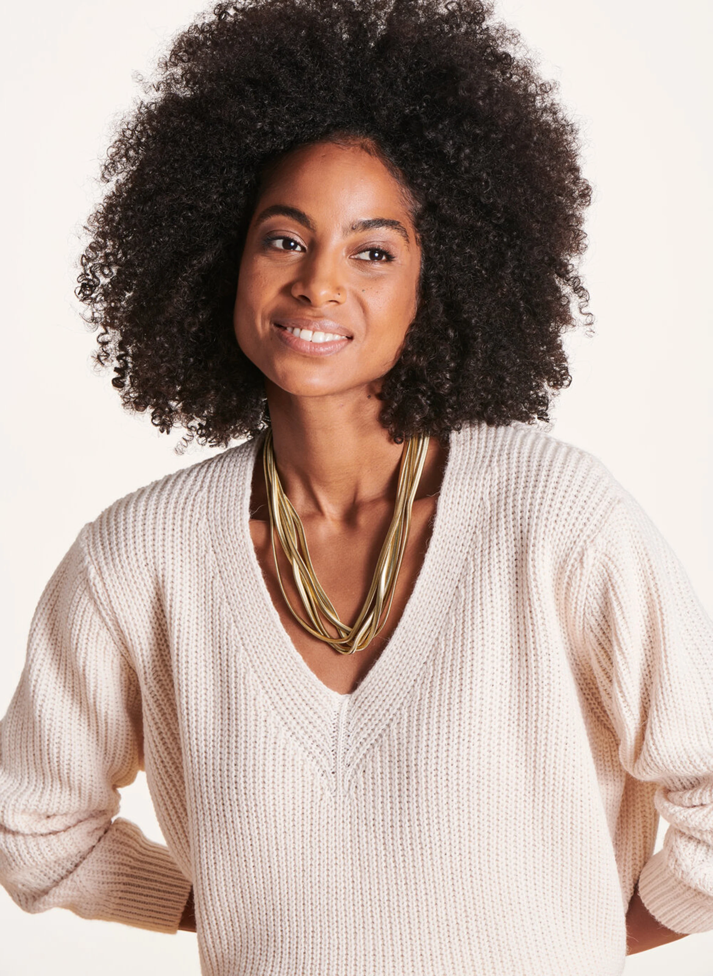 Collier en laiton doré | Gris