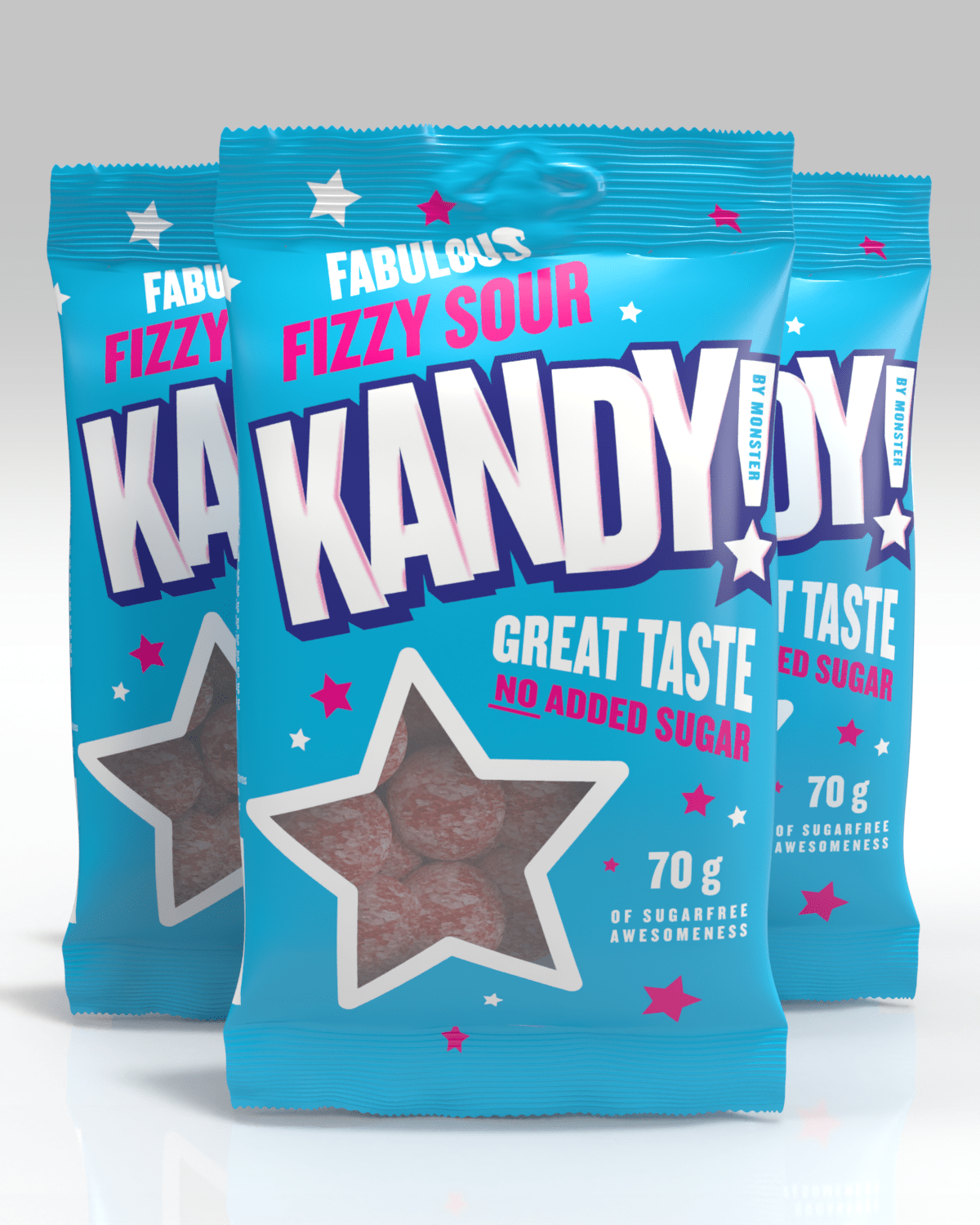 KANDY! Fizzy Sour 3x70g - Sukkerfritt godteri