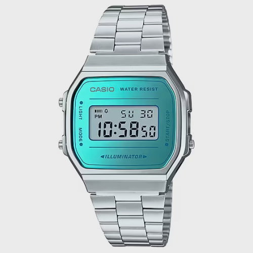 Montre Vintage A168WEM-2EF Argenté Bleu