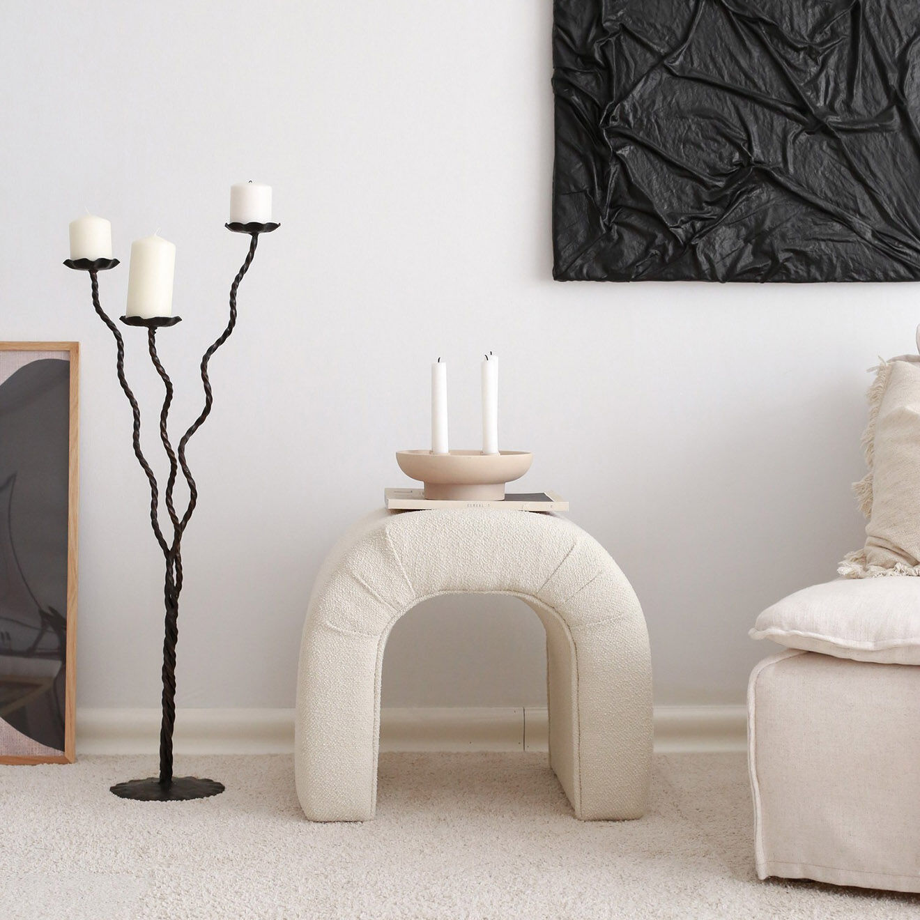 Atelier del Sofa Pouf Nu crème - 51x45x46 cm
