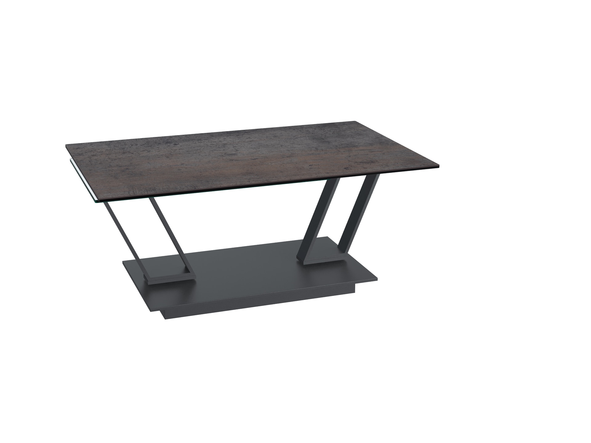 Puro Couchtisch BARCELONA 95(163) x 60 cm rostbraun