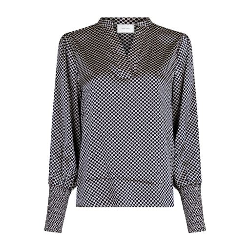 Neo Noir Landa Multi Dot Bluse, Navy, 36