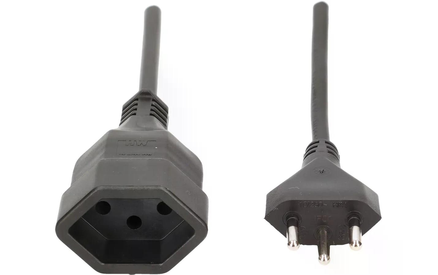 Verlängerungskabel 0.25 m T13 - T12, Schwarz0.25 m langes Verlängerungskabel mit T12-Stecker und T13-Kupplung