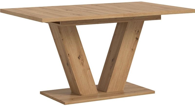 Eettafel - Eikenhout - V-Vormig Onderstel - 90x150 cm - Uitbreidbaar tot 190 cm