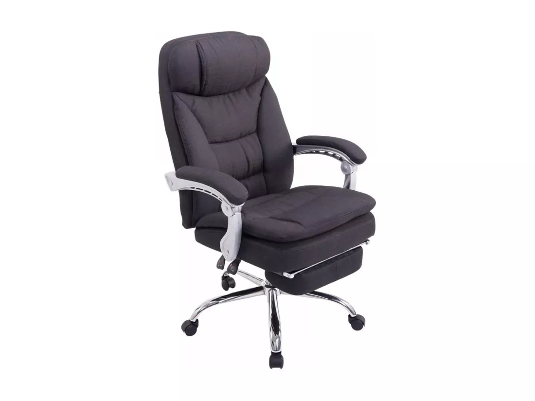 Chaise de bureau - Tissu - Noir - XL Troy