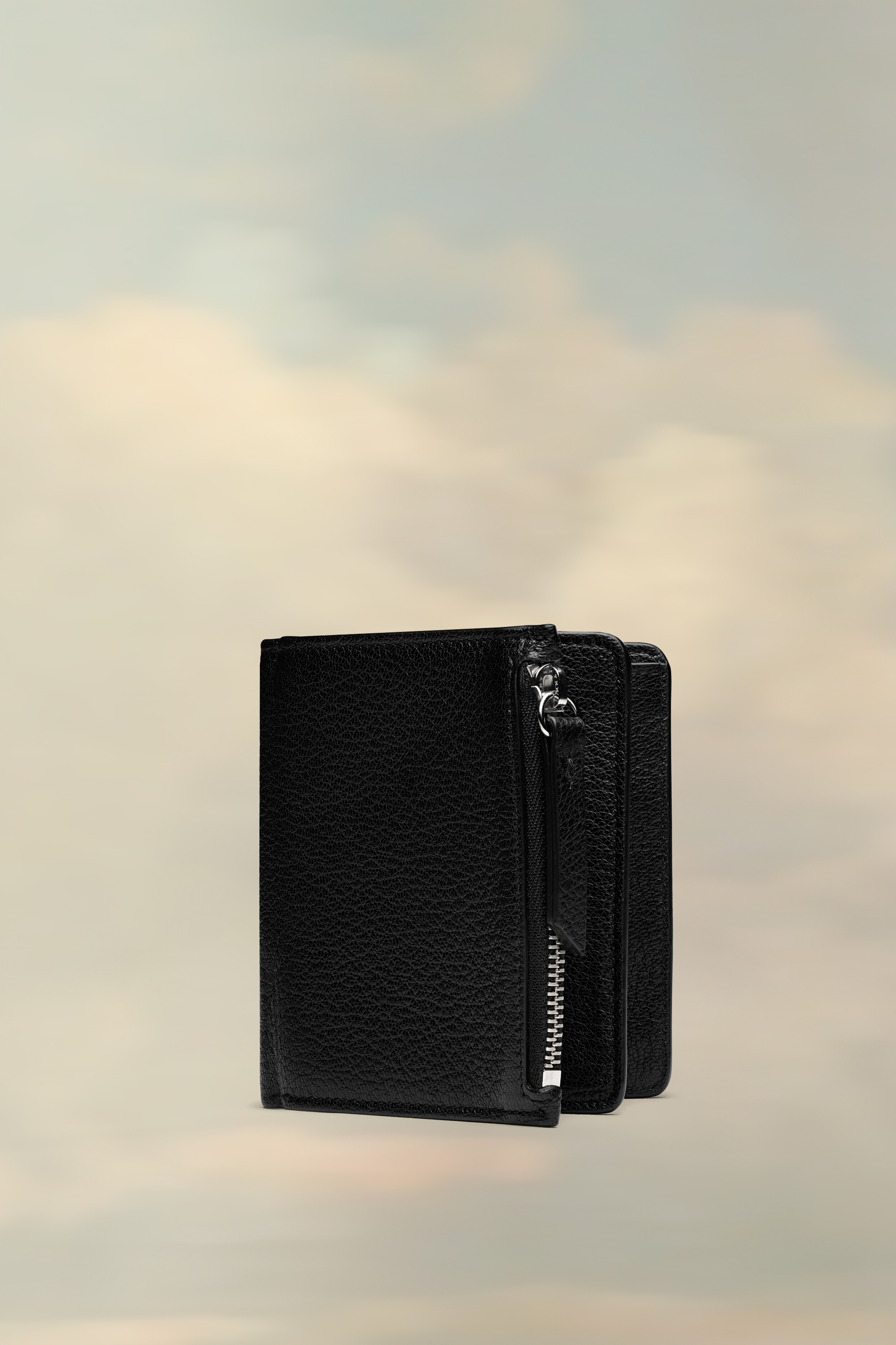 Portefeuille en cuir design - Noir Noir