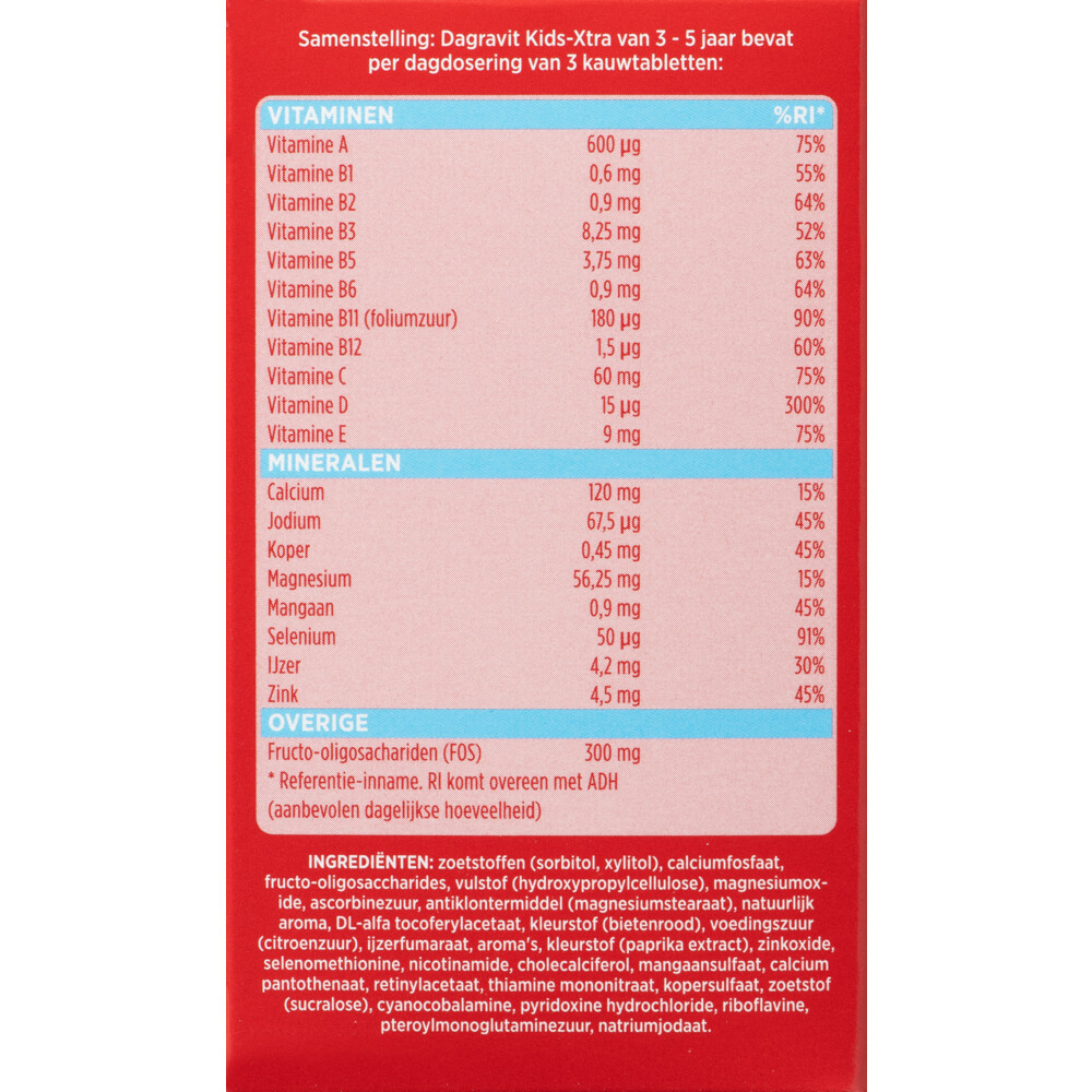 2x Dagravit Multivitamine Kids Xtra 3-5 jaar60 kauwtabletten