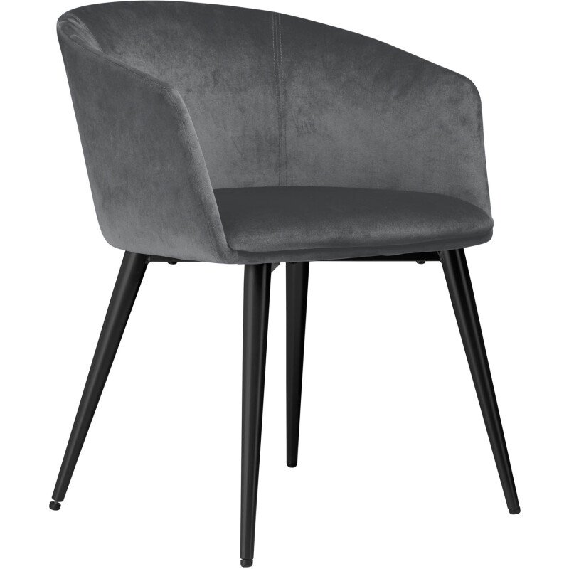 Fauteuil Formio - velours - piètement métal noir