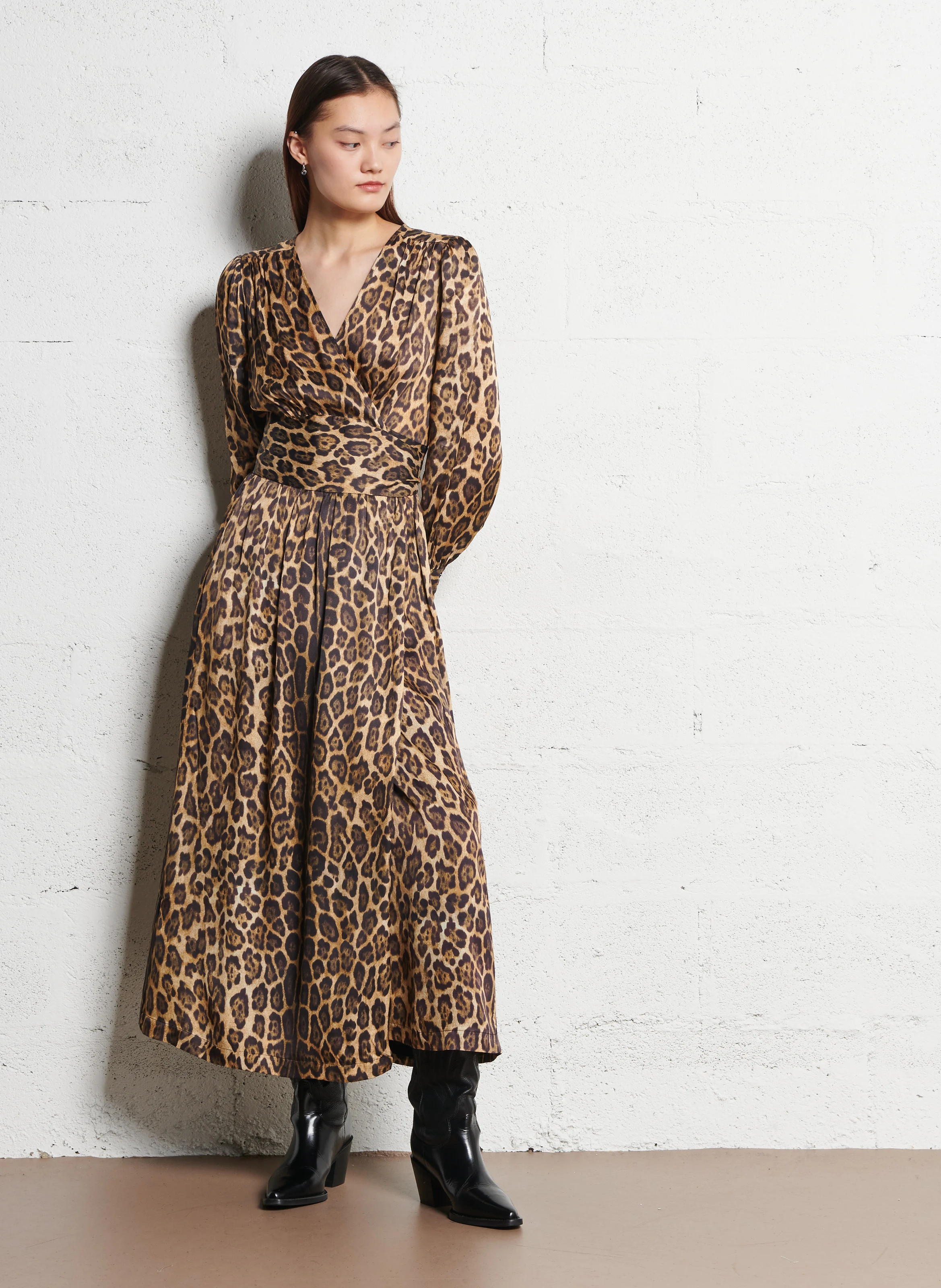 RITA - Robe longue cache-cœur| Multicolore