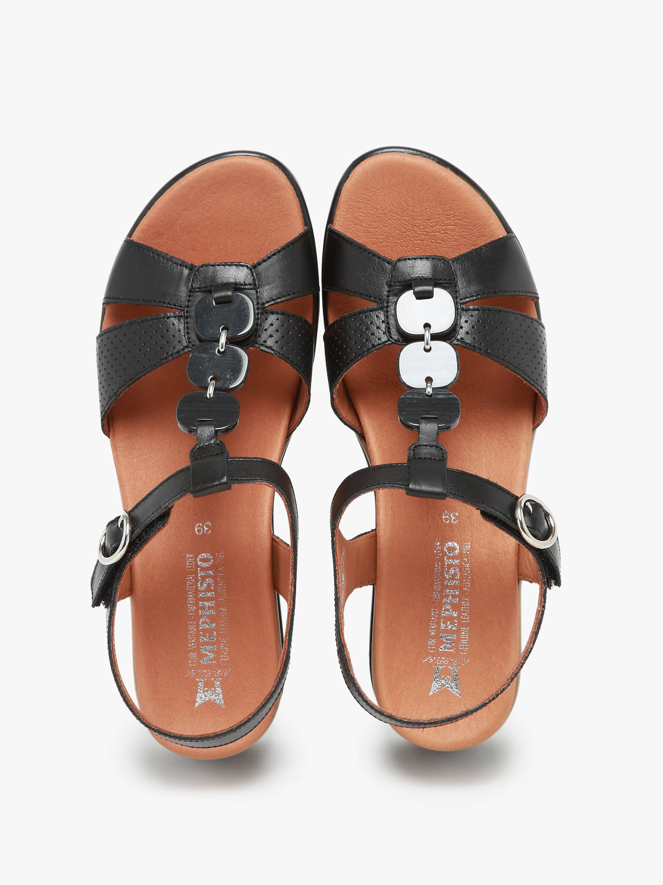 Sandales talon compens en cuir MEPHISTO